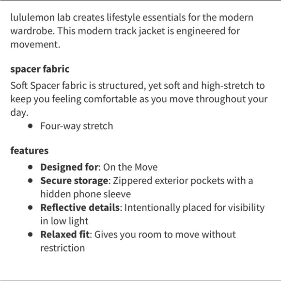 NWT Lululemon Refract Track Jacket Lululemon LAB Cedar/Black Size Small - Picture 12 of 12